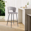 SET OF 2 Gray Fashion velvet stool, Counter Height gray-bar stools & counter stools-velvet-garden &