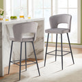 SET OF 2 Gray Fashion velvet stool, Counter Height gray-bar stools & counter stools-velvet-garden &