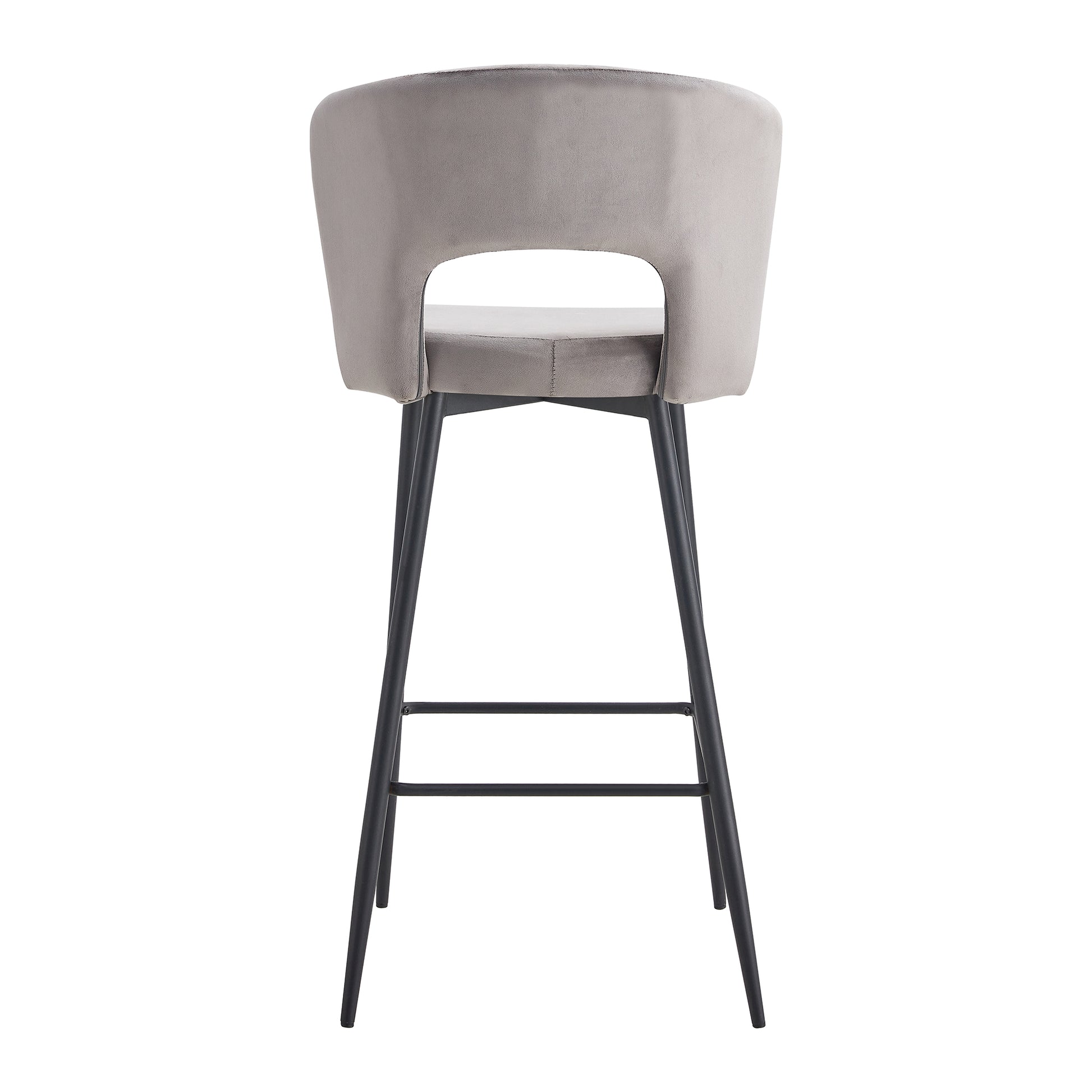 SET OF 2 Gray Fashion velvet stool, Counter Height gray-bar stools & counter stools-velvet-garden &