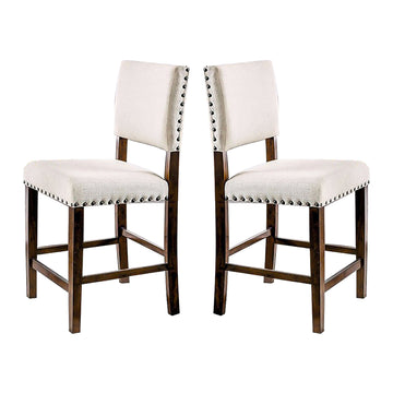 Set of 2 Linen Upholstered Dining Chairs with