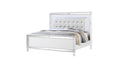 Sterling King Size Upholstered LED Bed made with wood king-white-wood-bedroom-wood