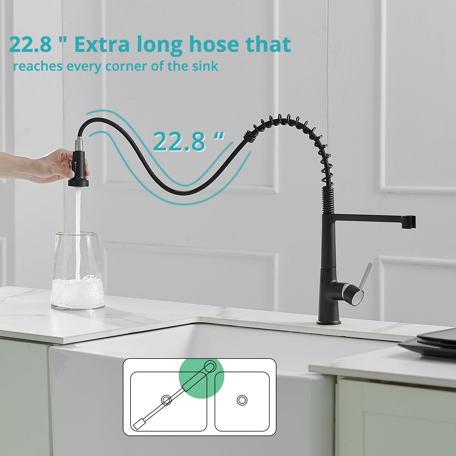 Touchless Kitchen Faucet,Hands Free Automatic Smart black-kitchen-contemporary-ceramic-brass