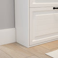 White color shoe cabinet with 3 doors 2 drawers