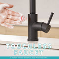 Touchless Kitchen Faucet,Hands Free Automatic Smart black-kitchen-contemporary-ceramic-brass