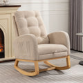 Accent Rocking Chair With Footrest High Back