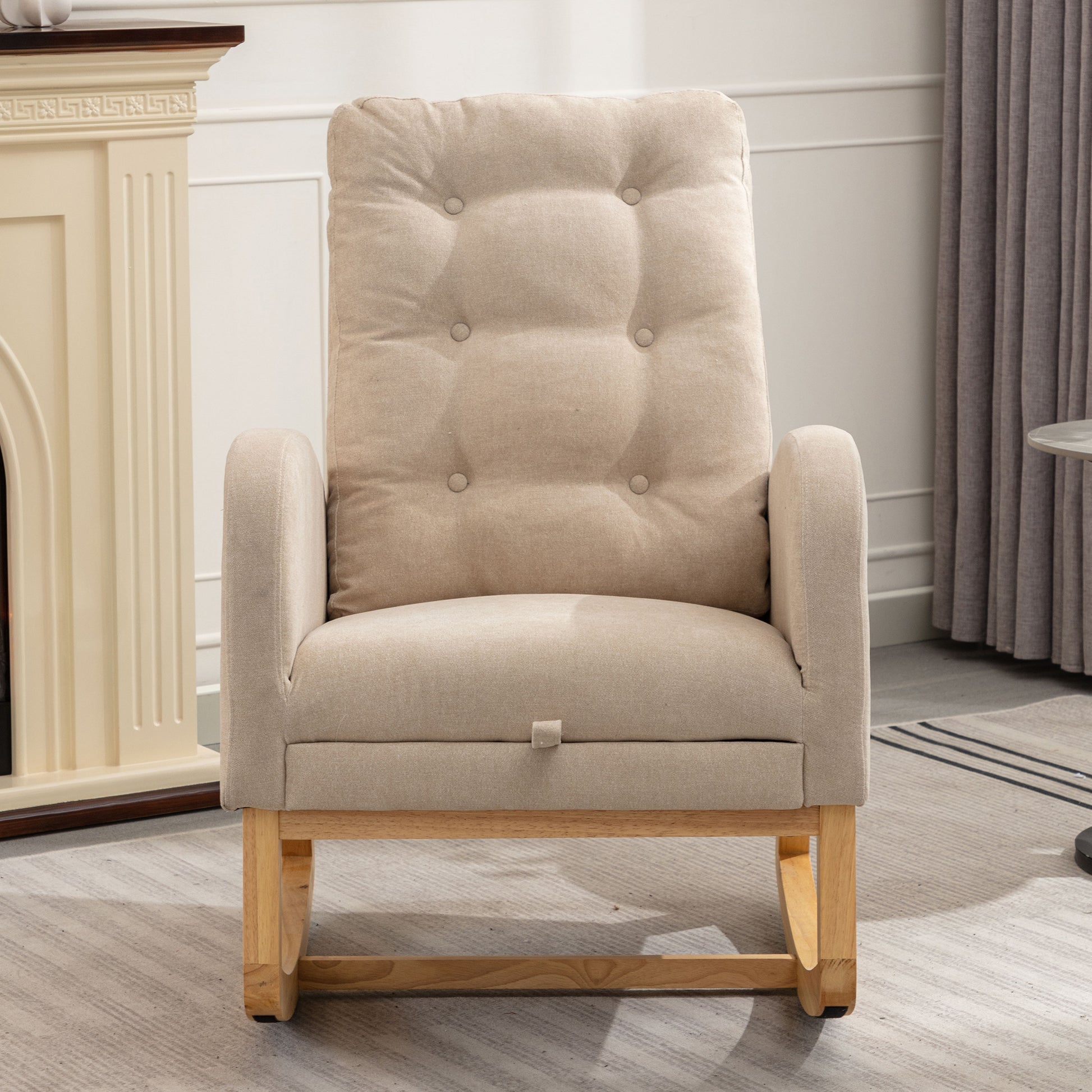 Accent Rocking Chair With Footrest High Back