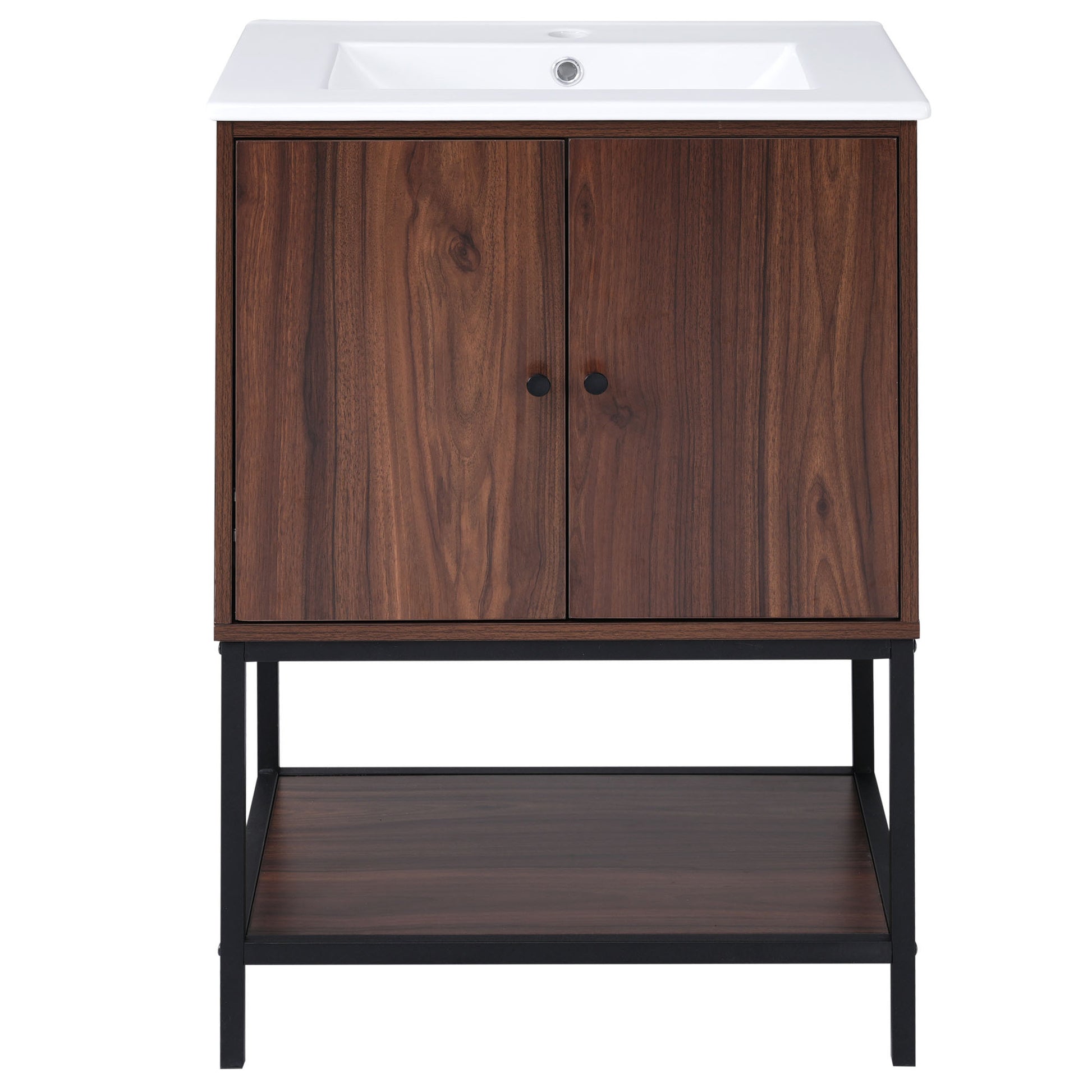 Viedo 24" inch Walnut Finish Bathroom Vanity