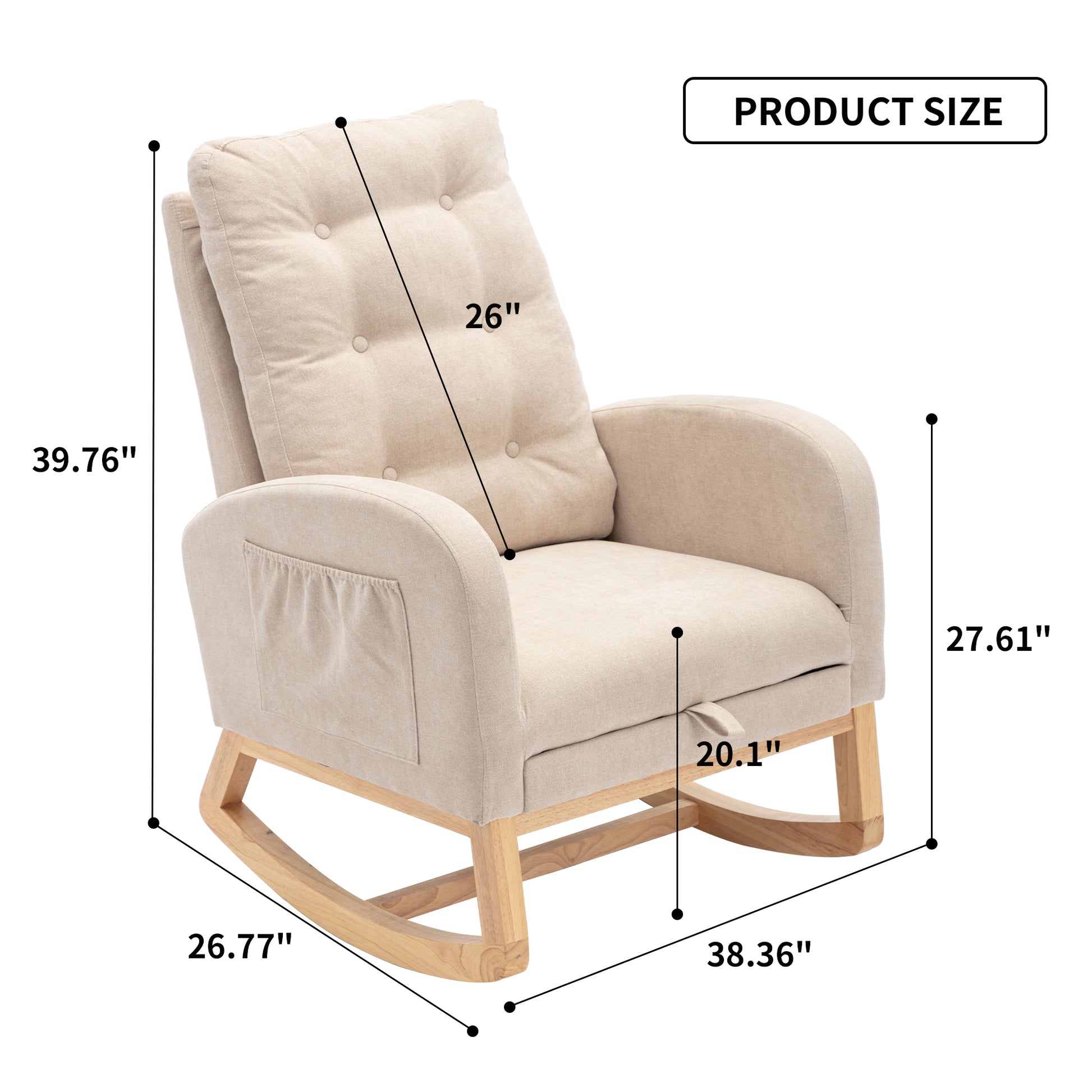 Accent Rocking Chair With Footrest High Back