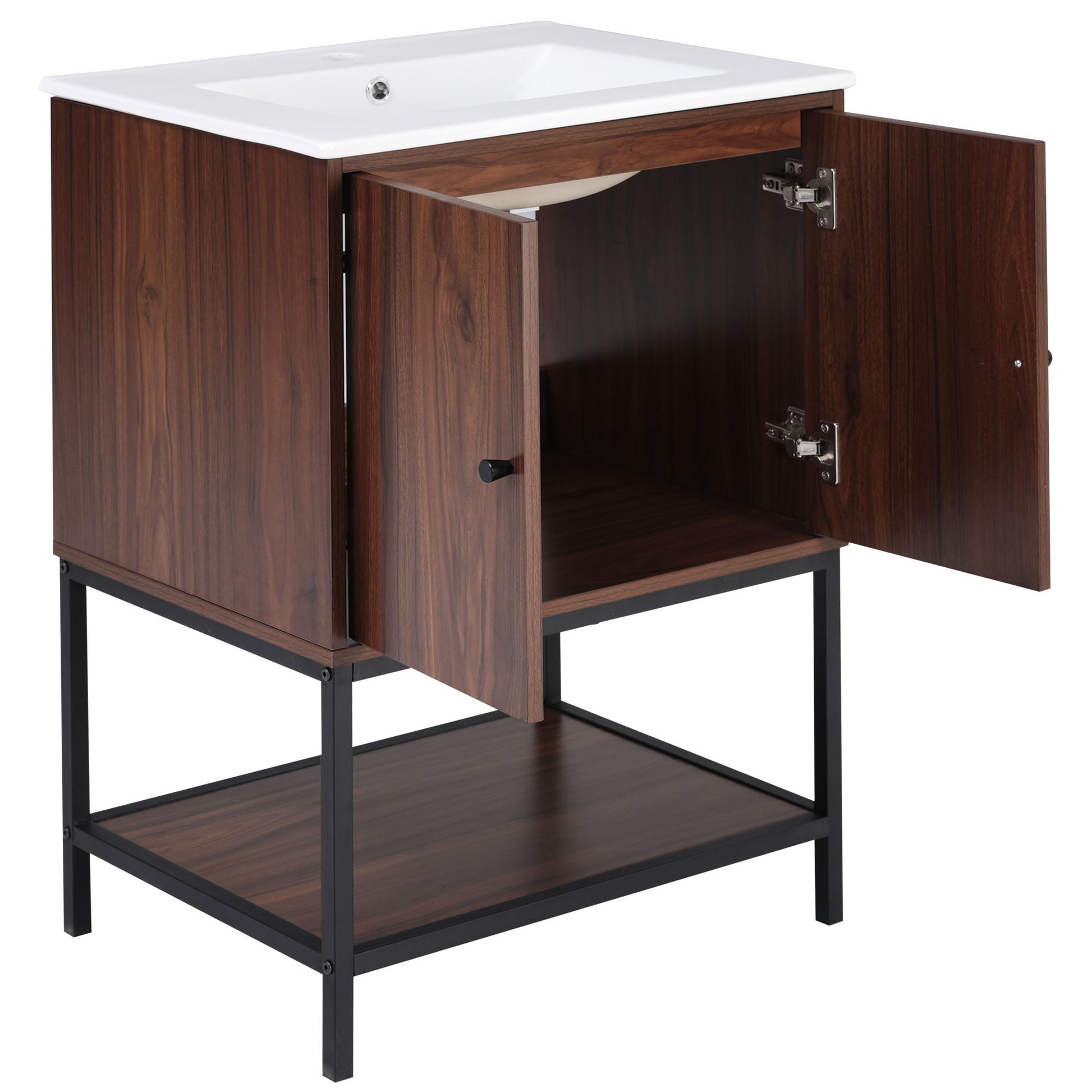 Viedo 24" inch Walnut Finish Bathroom Vanity