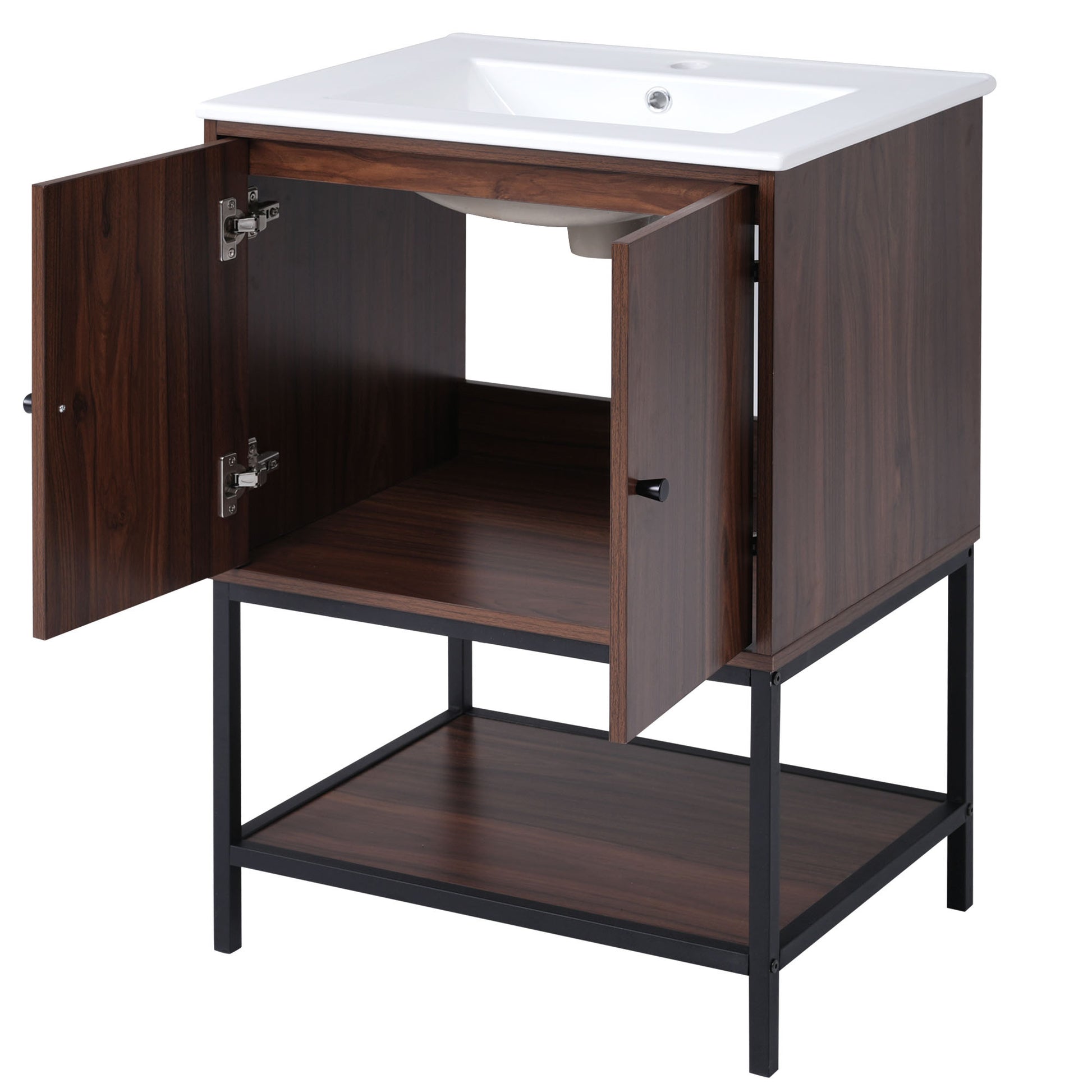 Viedo 24" inch Walnut Finish Bathroom Vanity