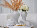 Elegant White Ceramic Ginger Jar with Decorative white-ceramic