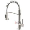 Touchless Kitchen Faucet,Hands Free Automatic Smart brushed nickel-kitchen-contemporary-ceramic-brass