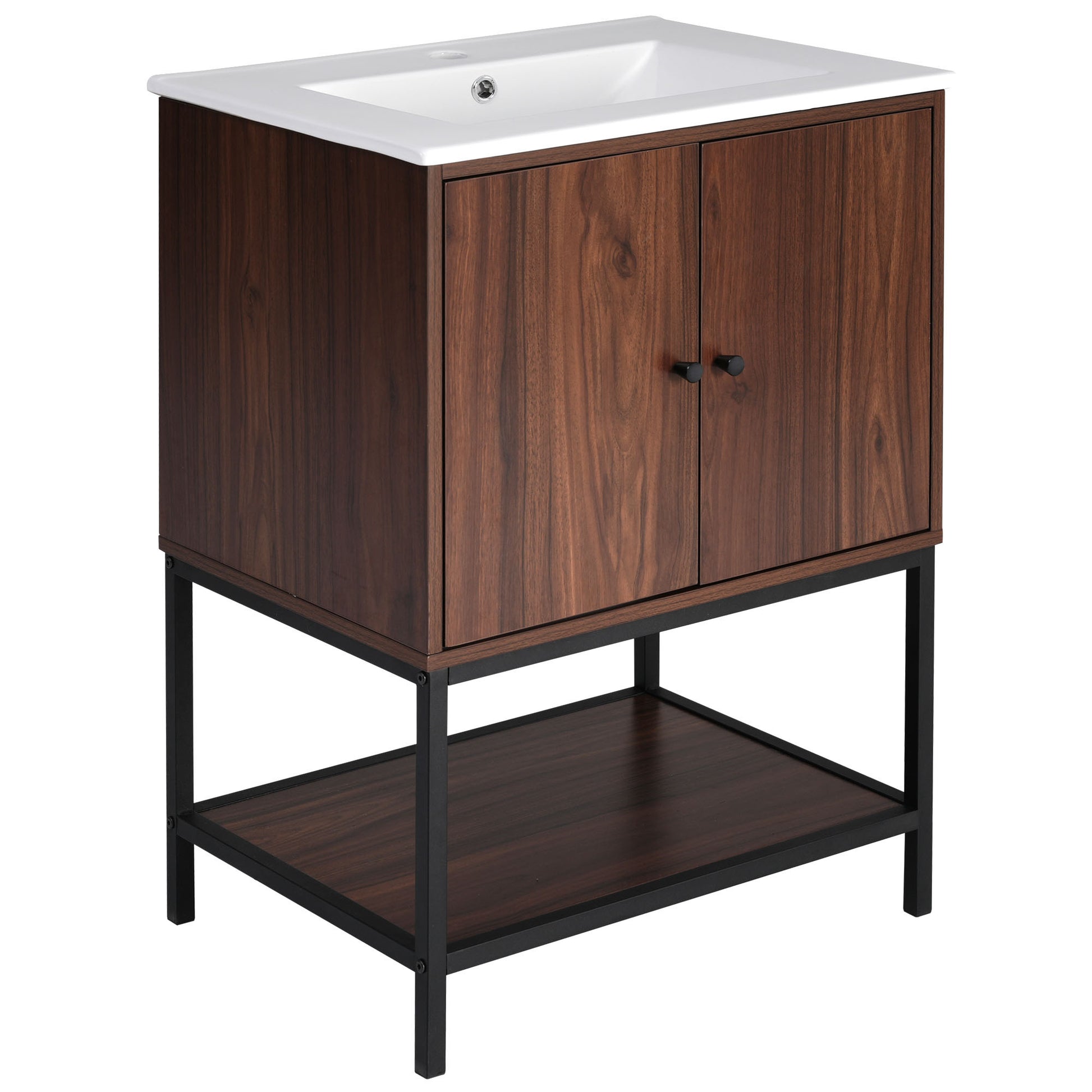 Viedo 24" inch Walnut Finish Bathroom Vanity