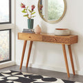 Natural Brown 2 drawer Console Table