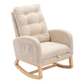 Accent Rocking Chair With Footrest High Back