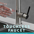 Touchless Kitchen Faucet,Hands Free Automatic Smart brushed nickel-kitchen-contemporary-ceramic-brass