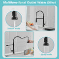 Touchless Kitchen Faucet,Hands Free Automatic Smart black-kitchen-contemporary-ceramic-brass