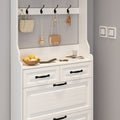 White color shoe cabinet with 3 doors 2 drawers