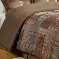 4 Piece Brown Comforter Set brown-polyester