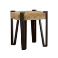 Natural and Matte Black Rectangular End Table