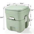 5 Gallon Portable Toilet, Flush Potty, Travel Camping green-hdpe