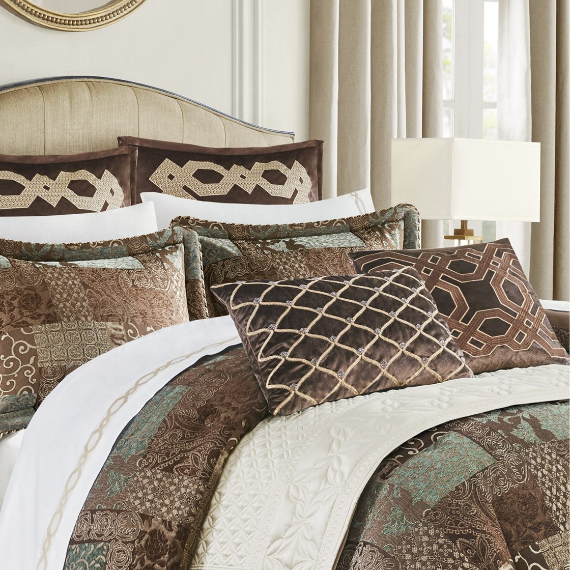 4 Piece Brown Comforter Set brown-polyester