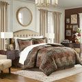 4 Piece Brown Comforter Set brown-polyester