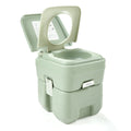 5 Gallon Portable Toilet, Flush Potty, Travel Camping green-hdpe