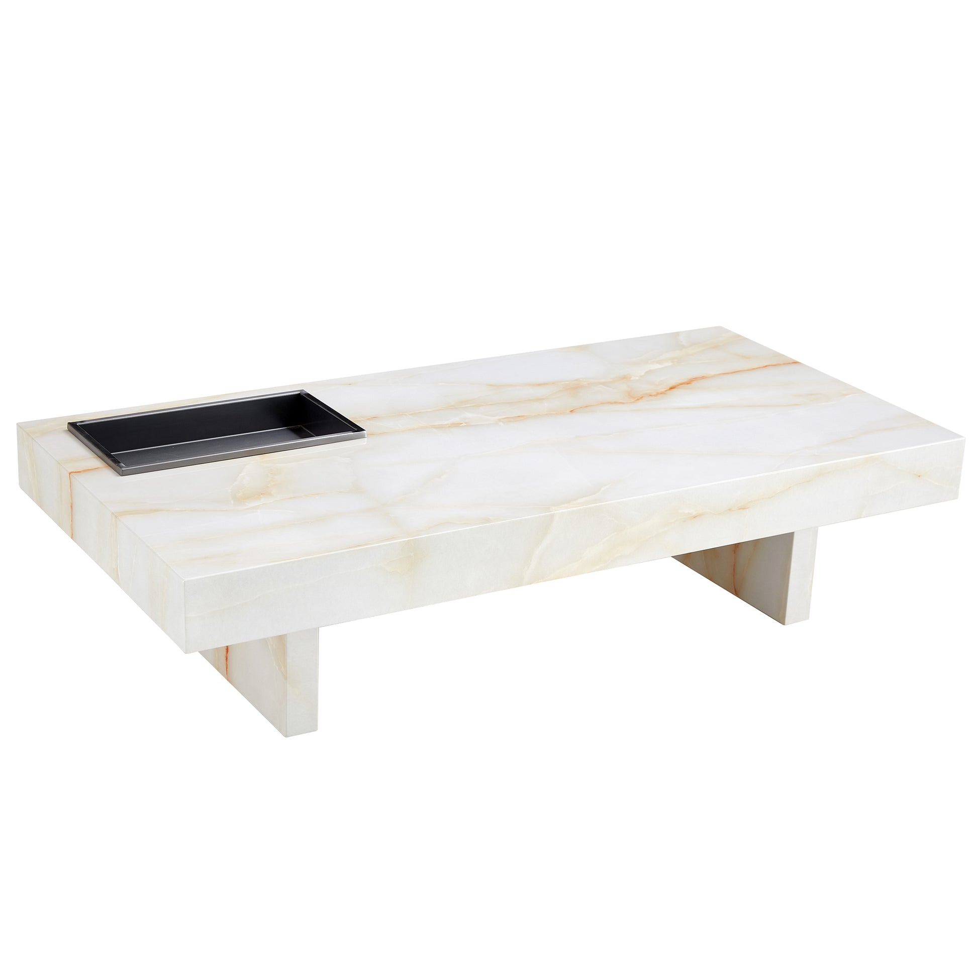 A modern and practical coffee table with imitation white-mdf