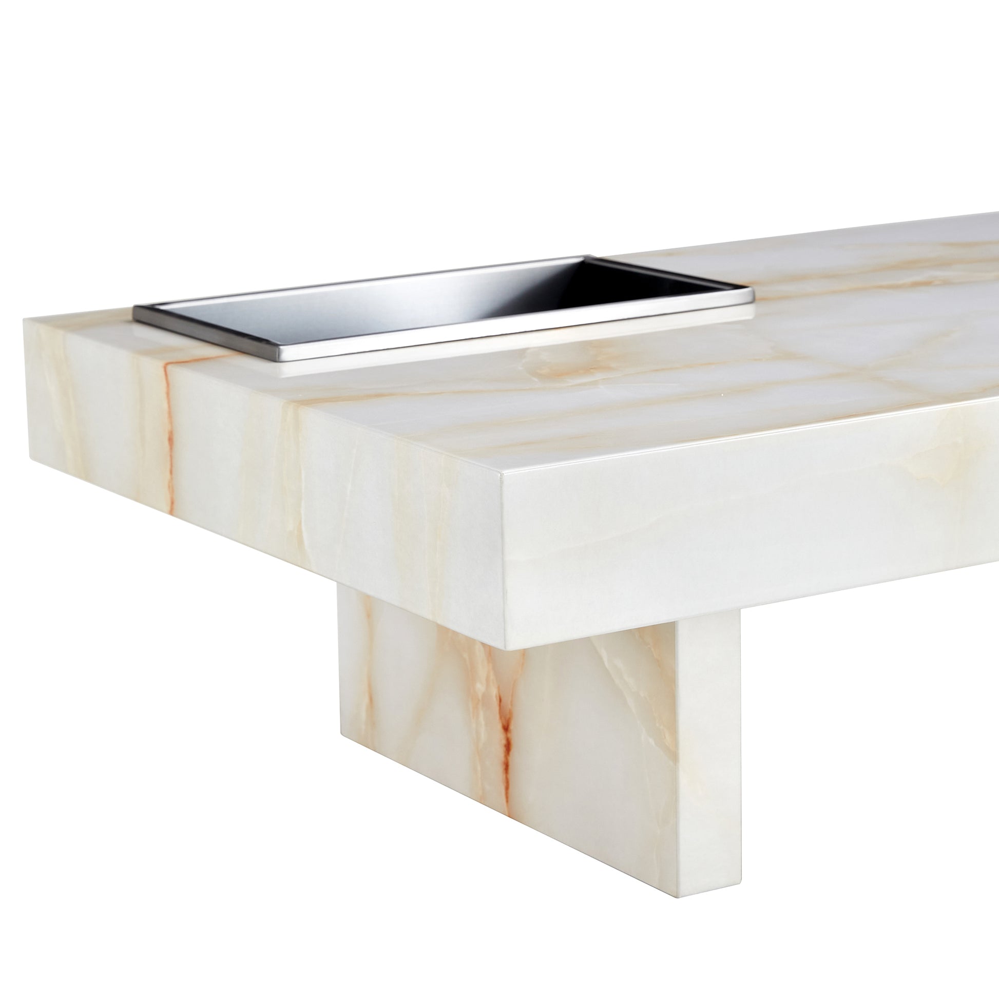 A modern and practical coffee table with imitation white-mdf