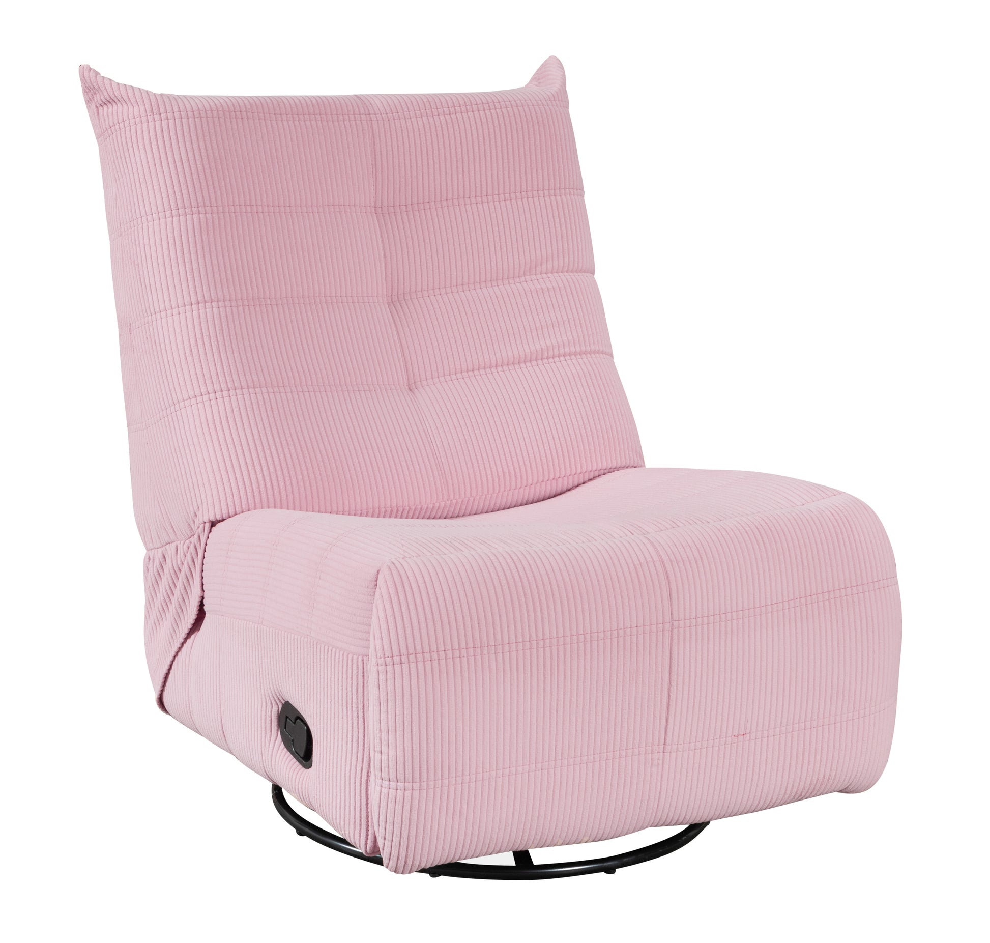 Georgena 31" Pink Corduroy Swivel Glider Recliner