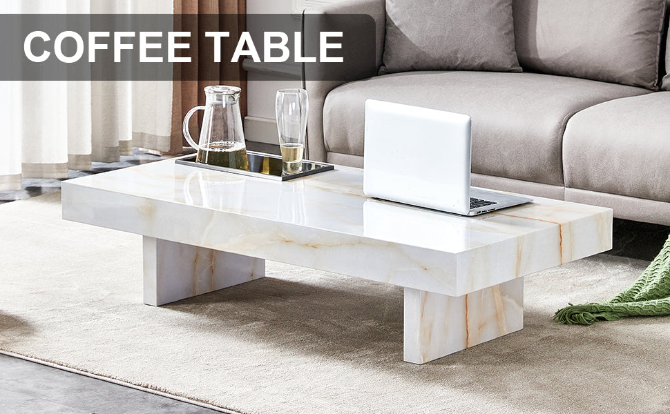 A modern and practical coffee table with imitation white-mdf