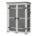 Outdoor 5.5ft Hx4.1ft L Wood Storage Shed white+gray-water resistant frame-garden &