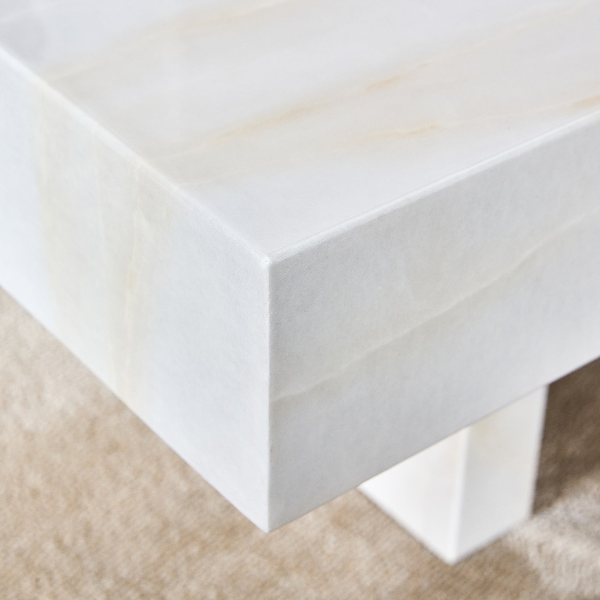 A modern and practical coffee table with imitation white-mdf