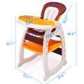 Multipurpose Adjustable Highchair for Baby Toddler yellow-polypropylene