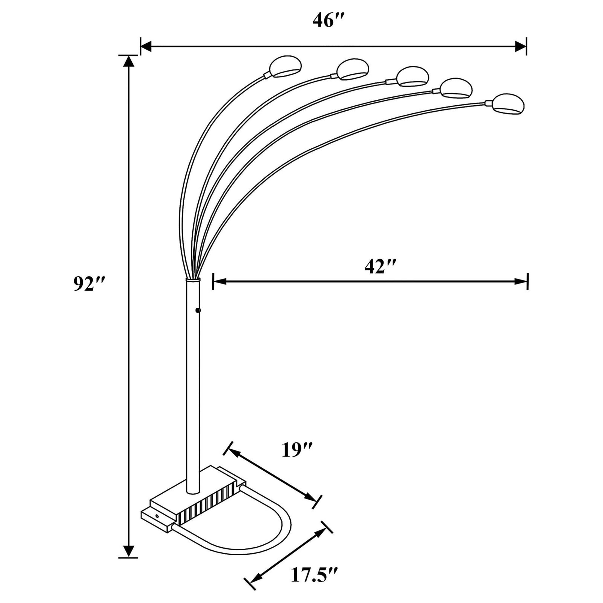 Satin Black 5 light Floor Lamp