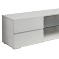 Glossy White 4 Drawer Tv Console