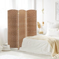 6' Tall Wicker Weave 3 Panel Room Divider Privacy natural-wood