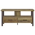 Weathered Pine and Dark Bronze 48 inch TV Console brown-primary living space-40-49 inches-50-59