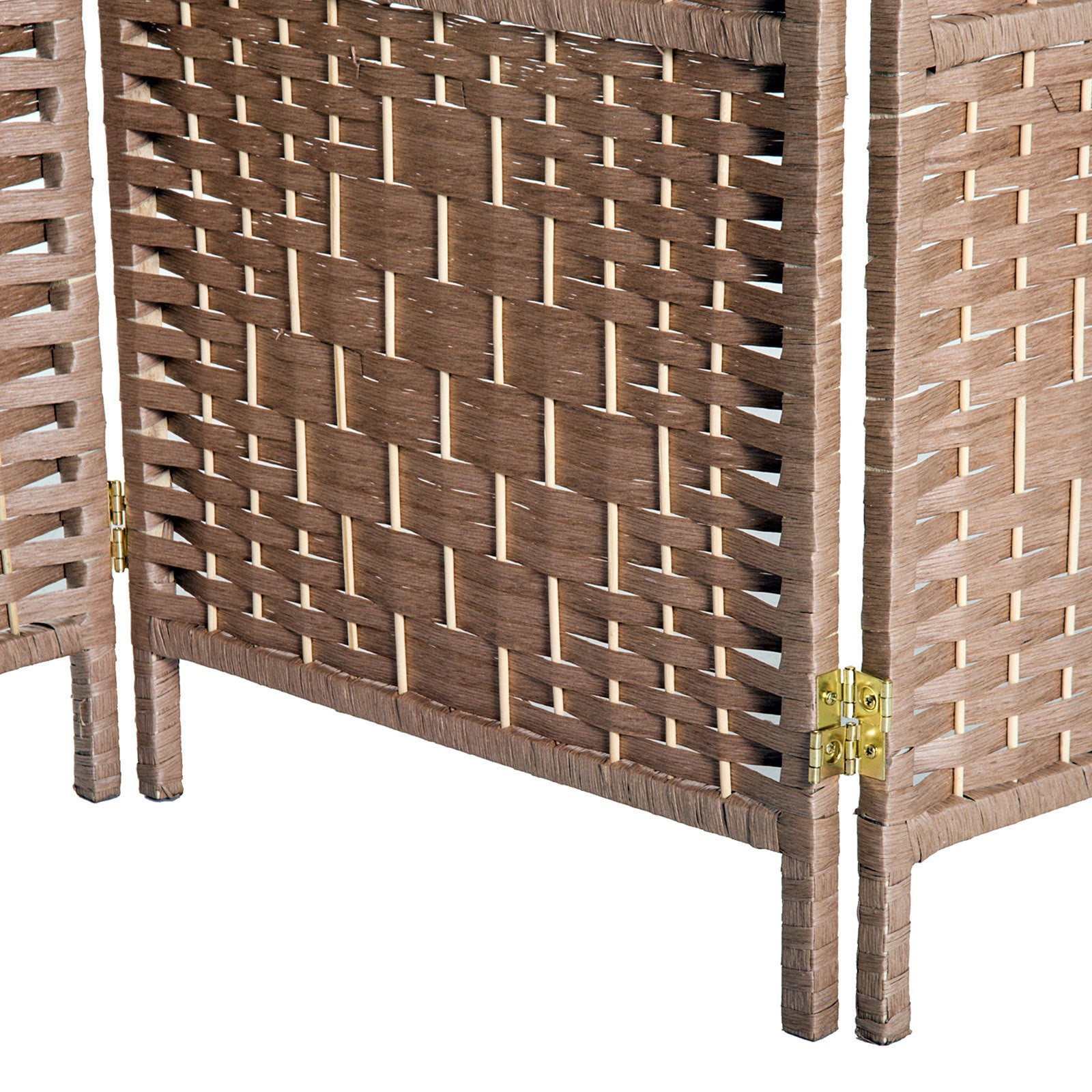 6' Tall Wicker Weave 3 Panel Room Divider Privacy natural-wood