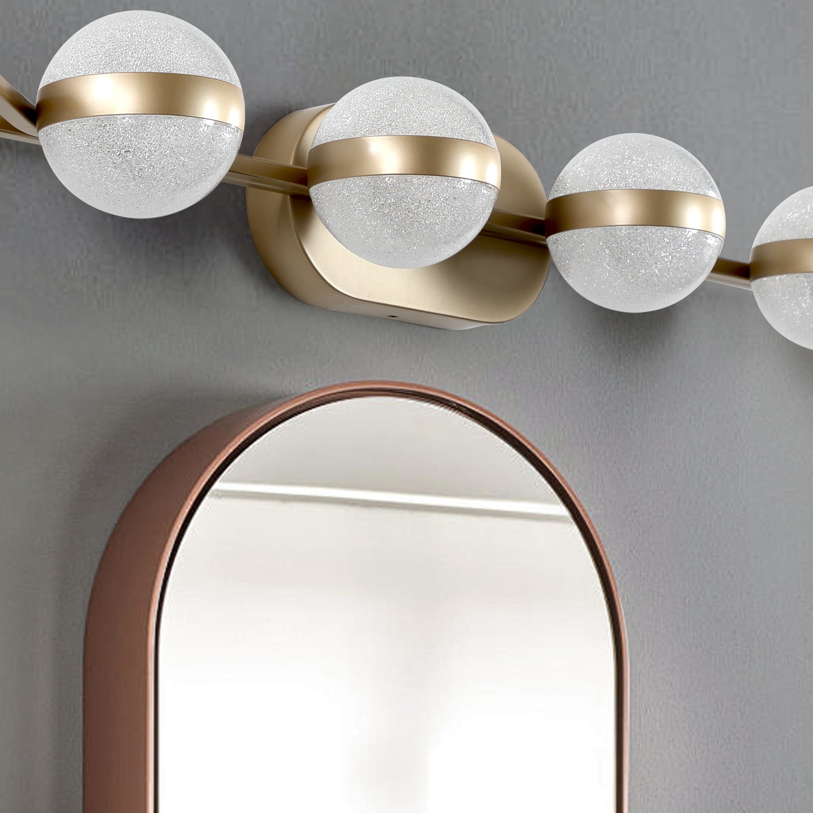 Vanity Lights With 6 LED Bulbs For Bathroom Lighting brushed gold-modern-acrylic