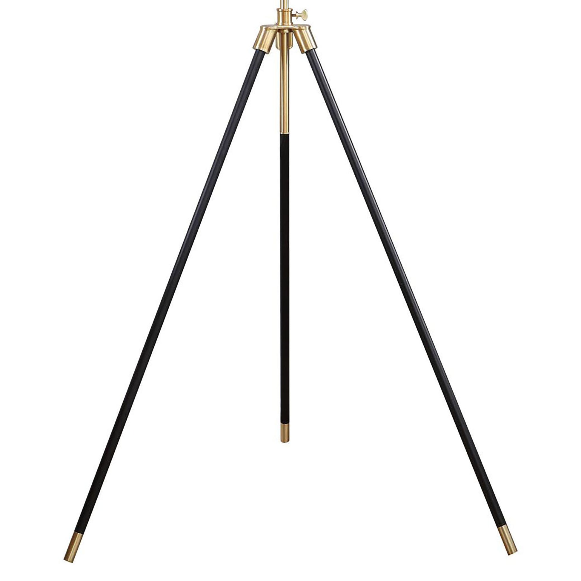 Black and Gold Tripod Drum Shade Floor Lamp