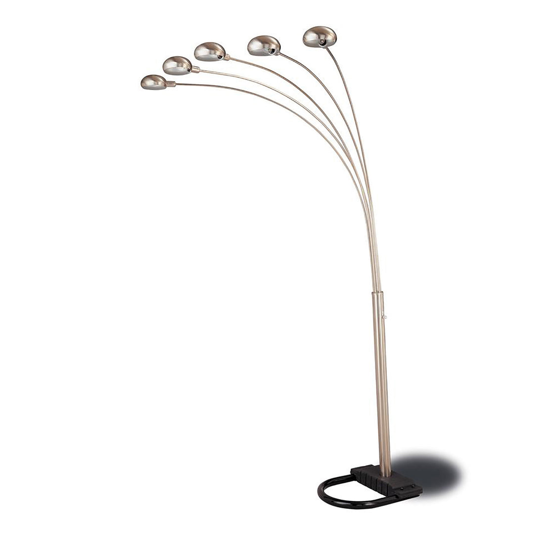 Chrome and Black Floor Lamp with Curvy Dome