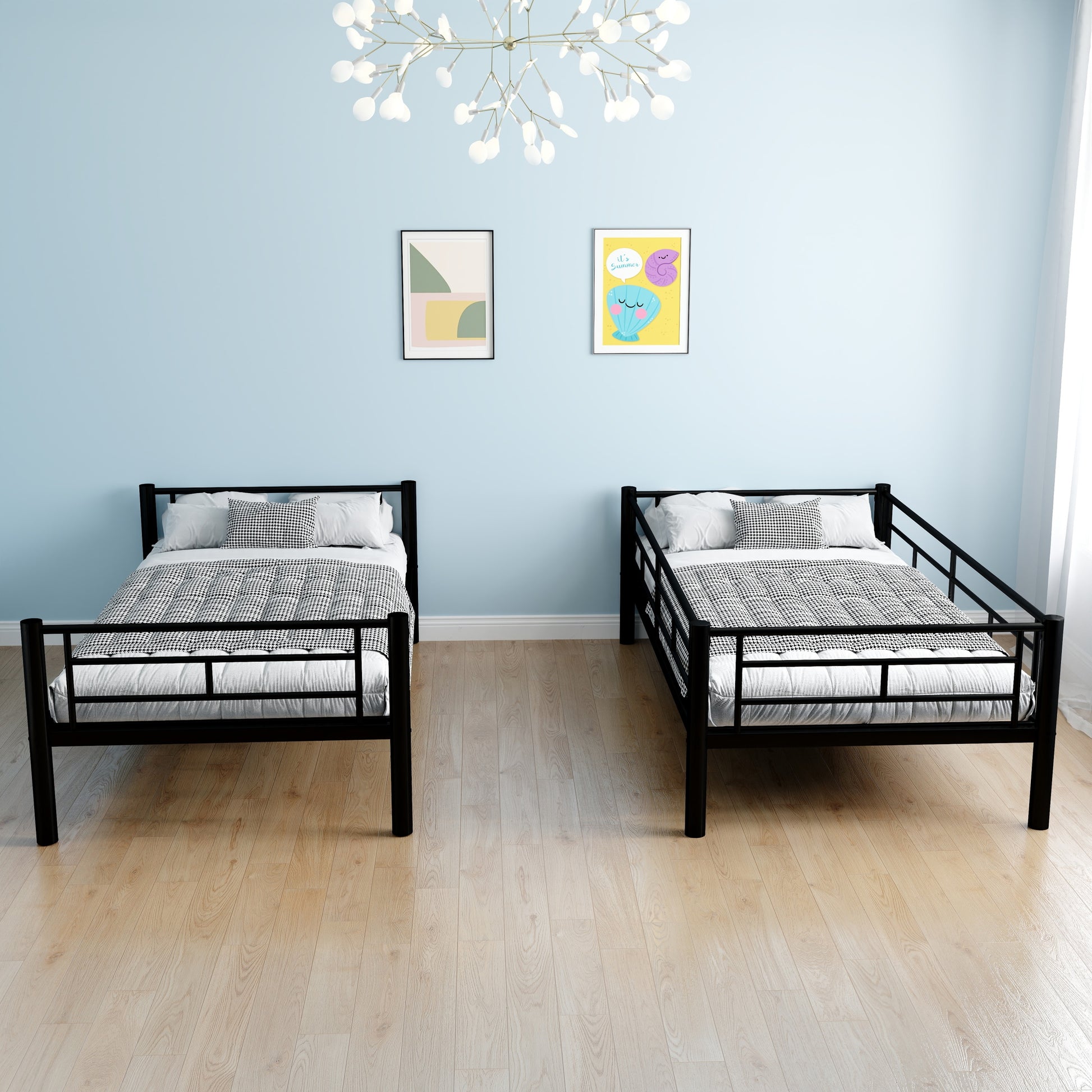 Bunk Bed Twin Over Twin Size With Ladder And High