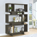 Weathered Grey 5 Shelf Bookcase 5-grey-gray-horizontal-office-open