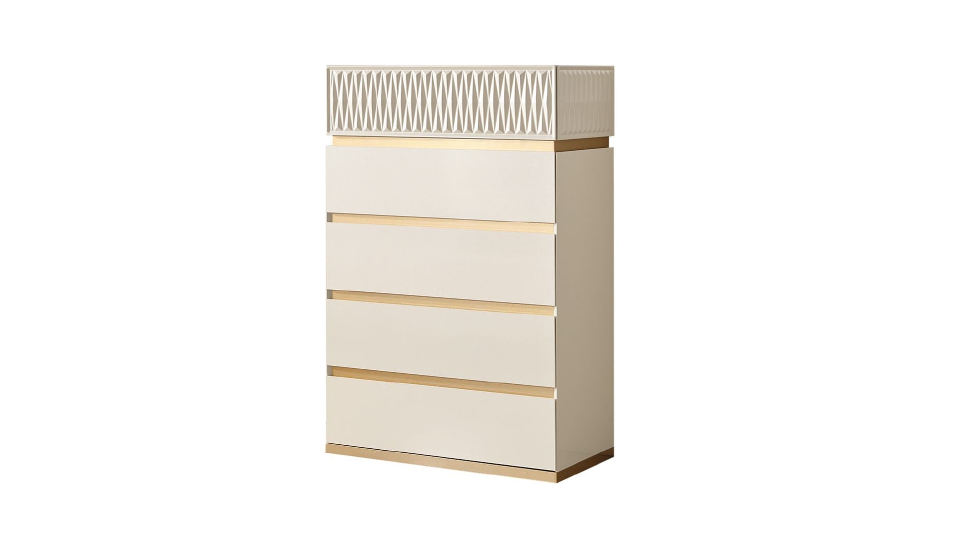 Delfano Modern Style 5 Drawer Chest Made with Wood in beige-bedroom-contemporary-modern-solid