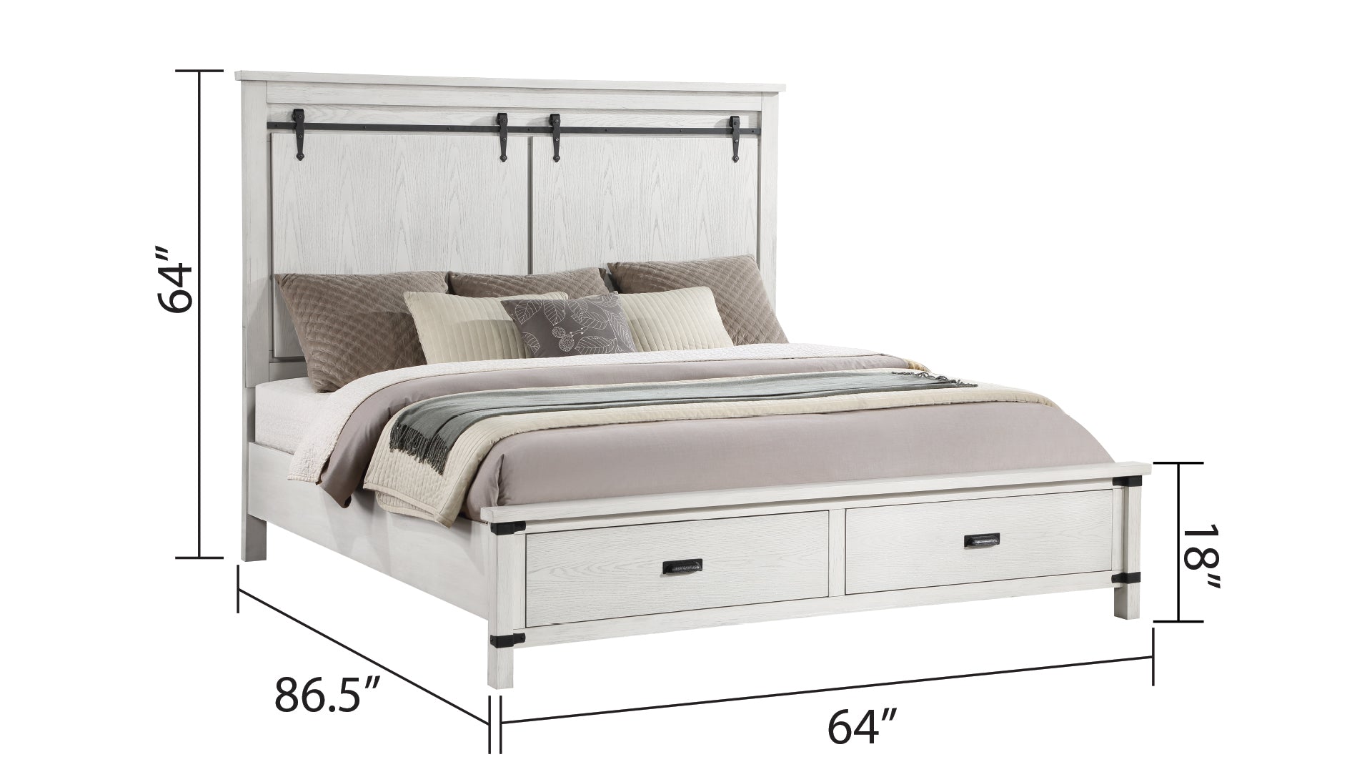 Loretta Modern Style Queen Bed Made with Wood in