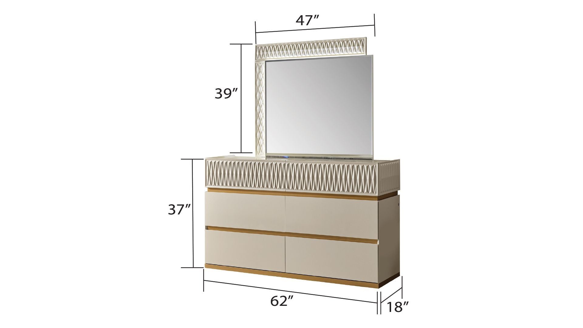 Delfano Modern Style Mirror Made with Wood in