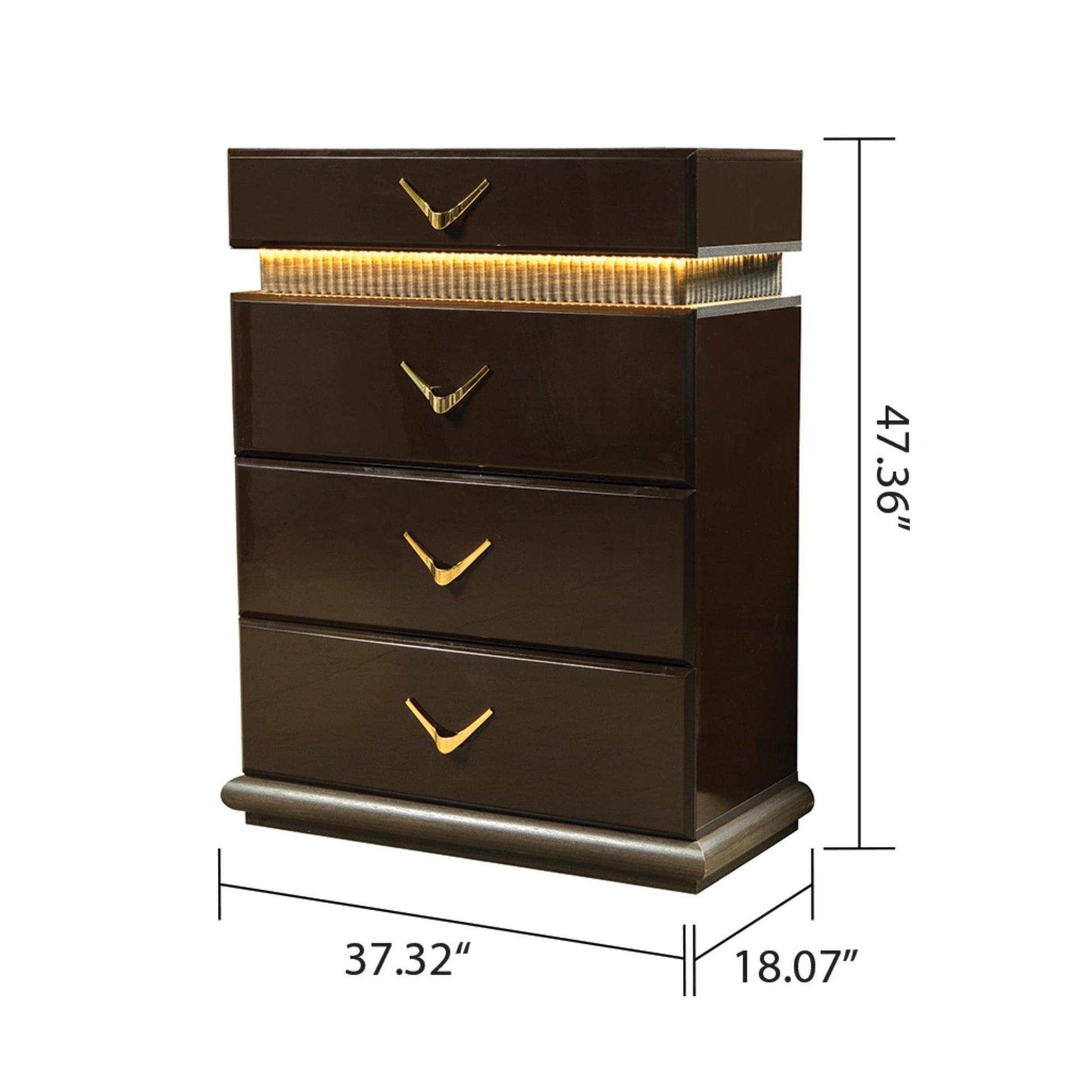 Dunhill Modern Style 4 Drawer Chest Made with Wood in brown-brown-bedroom-modern-solid wood+mdf-wood