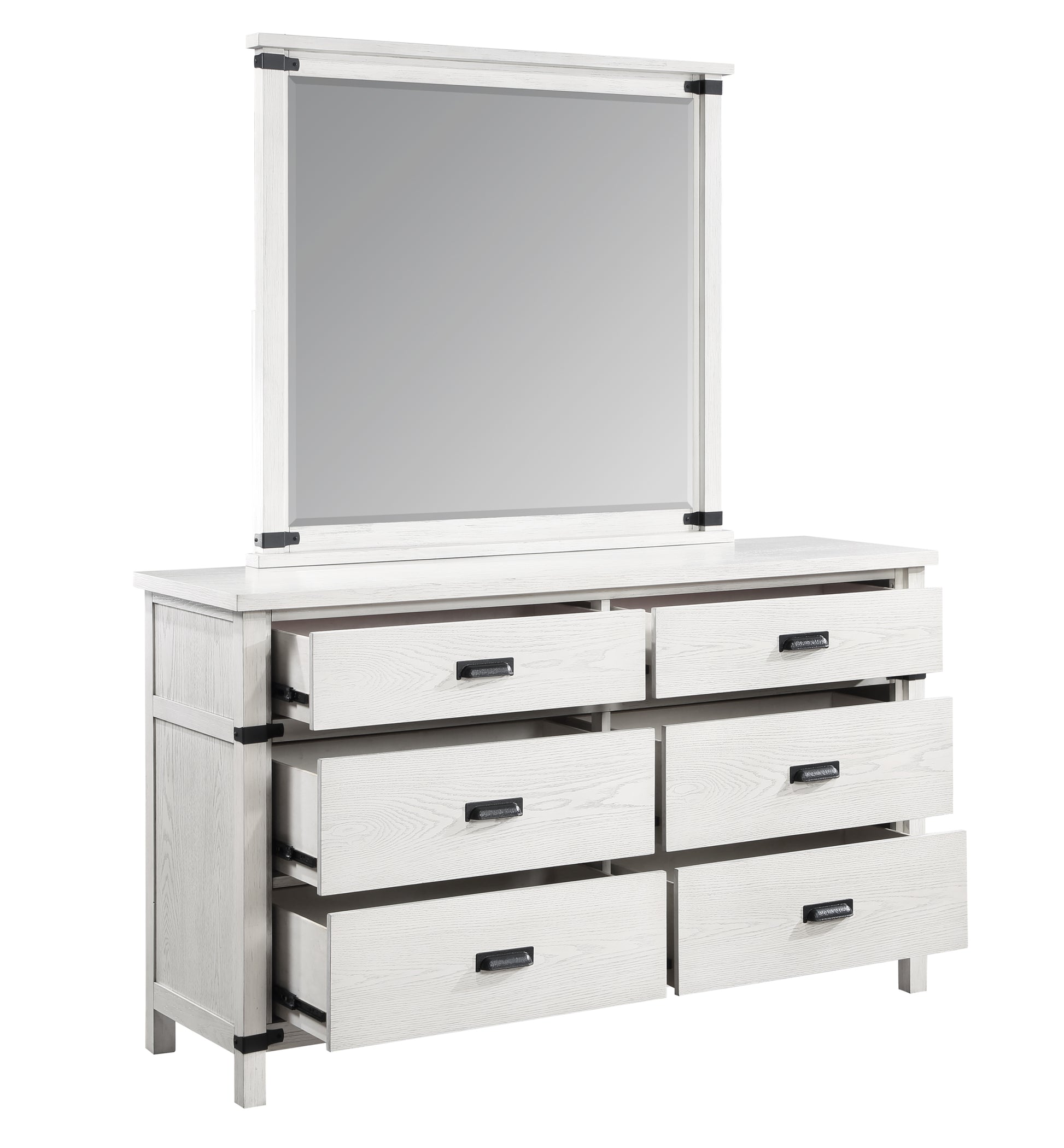 Loretta Modern Style 6 Drawer Dresser Made with Wood antique white-white-bedroom-modern-solid